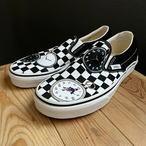 Vans Karl jacobs Clock Pattern Checkered Slip-On Sneakers